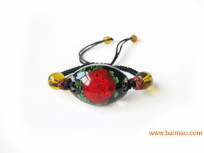 鮮花月季琥珀編織手鏈 廠家直銷特價禮品批發指南